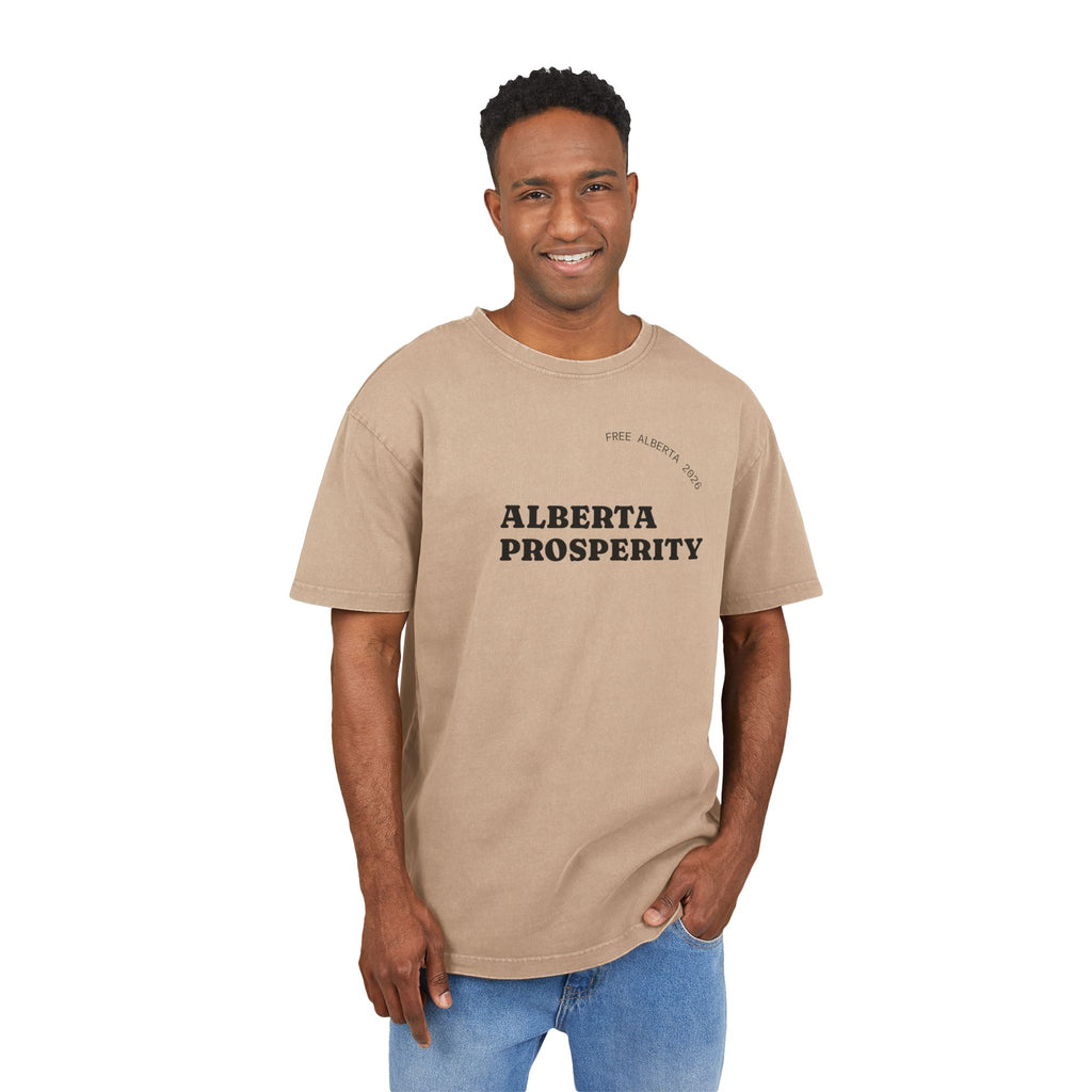 Men's Acid Washed Oversized Graphic Tee - ALBERTA PROSPERITY