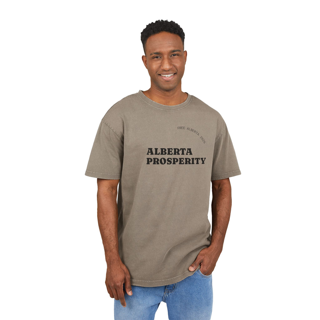 Men's Acid Washed Oversized Graphic Tee - ALBERTA PROSPERITY
