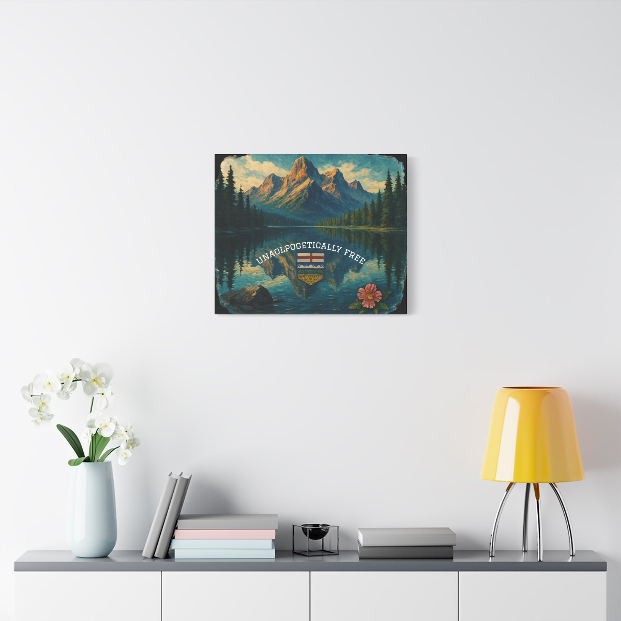 Serene Nature Canvas Art, Unapologetically Free, Mountain Landscape Wall Decor, Home Office Art