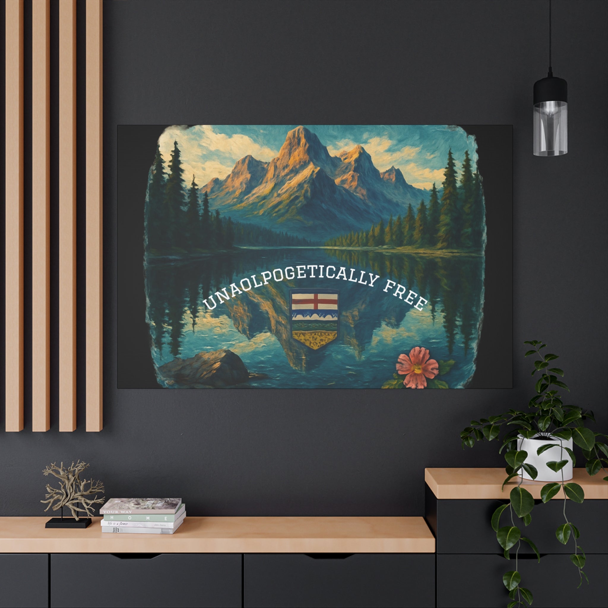 Serene Nature Canvas Art, Unapologetically Free, Mountain Landscape Wall Decor, Home Office Art