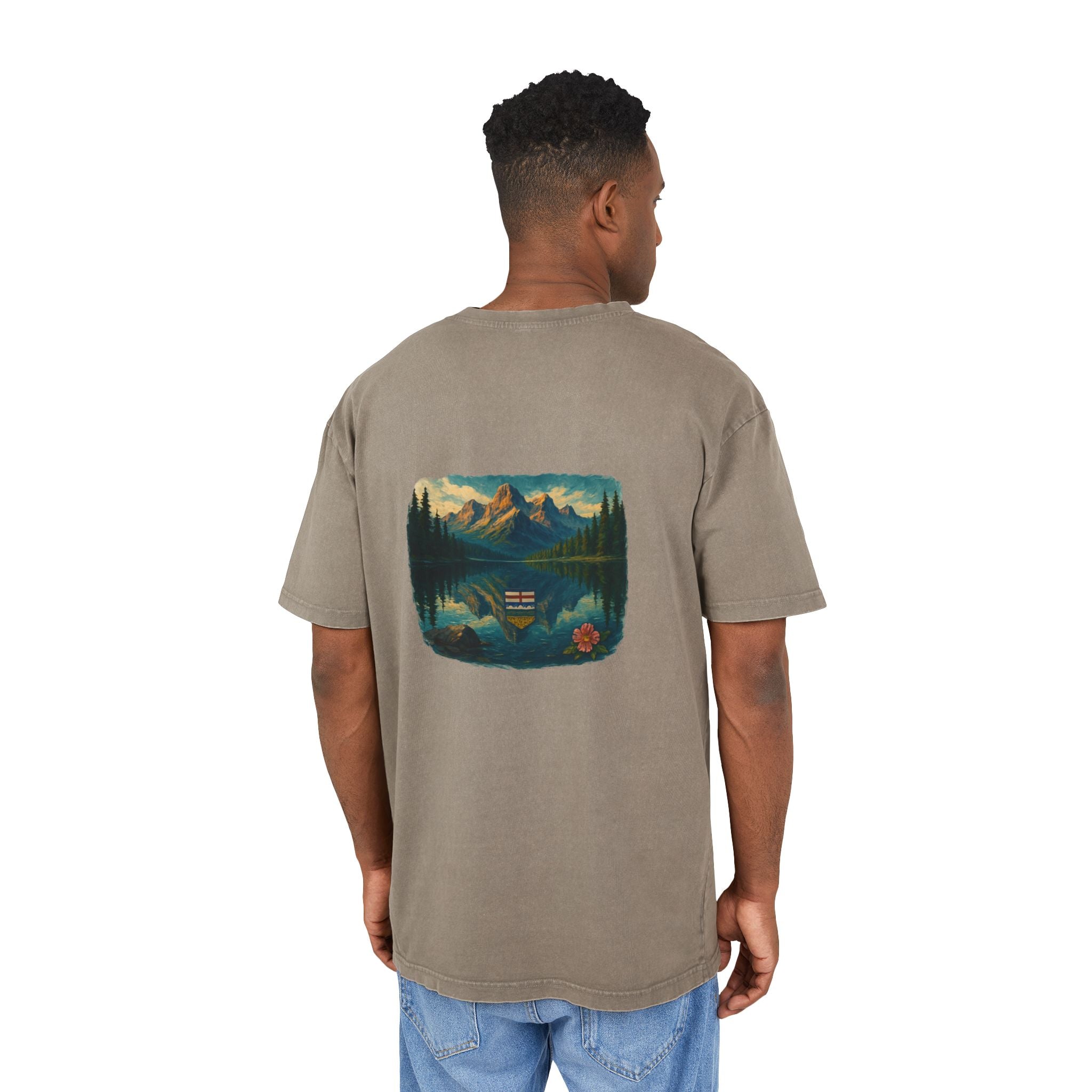 Men's Acid Washed Oversized Graphic Tee - ALBERTA PROSPERITY