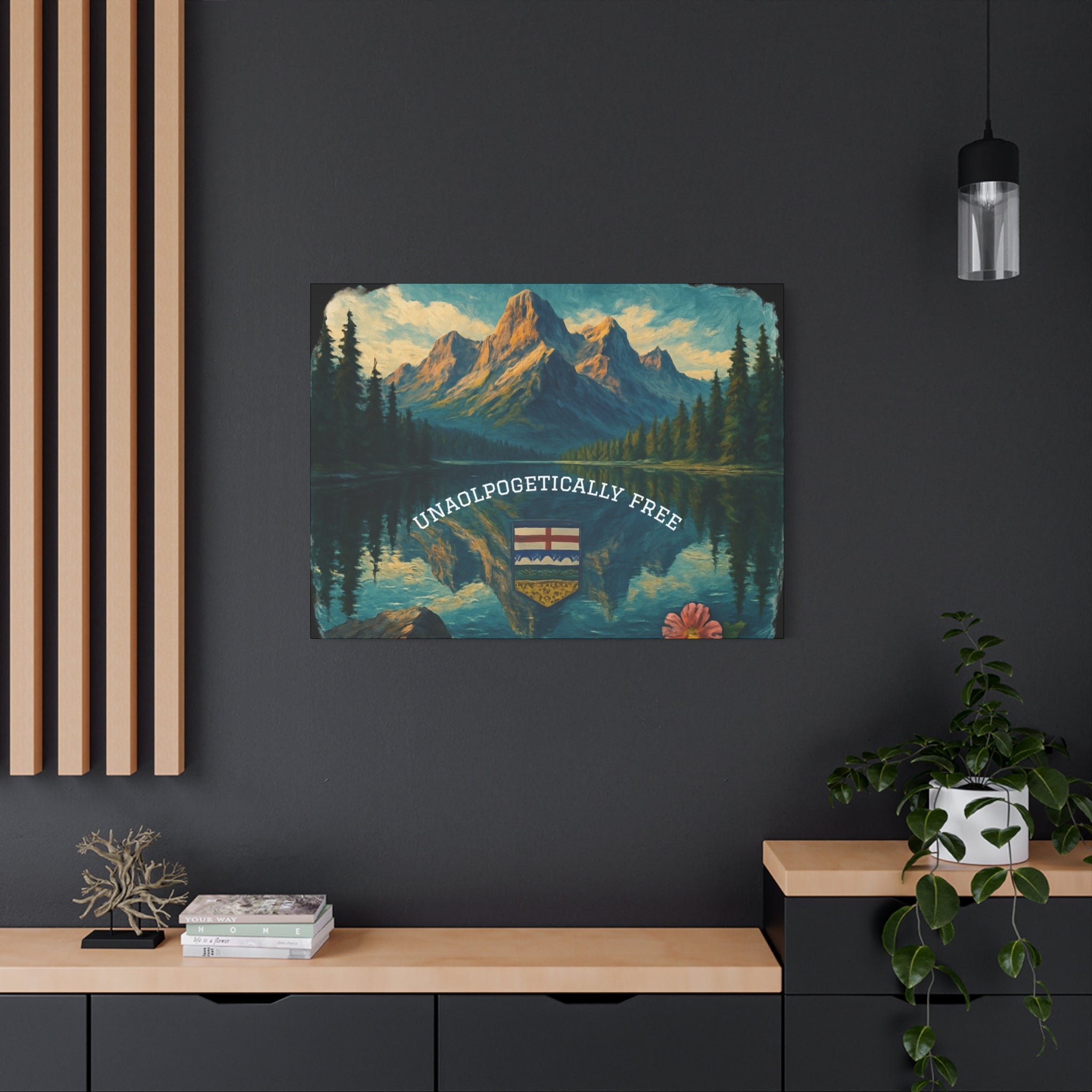 Serene Nature Canvas Art, Unapologetically Free, Mountain Landscape Wall Decor, Home Office Art