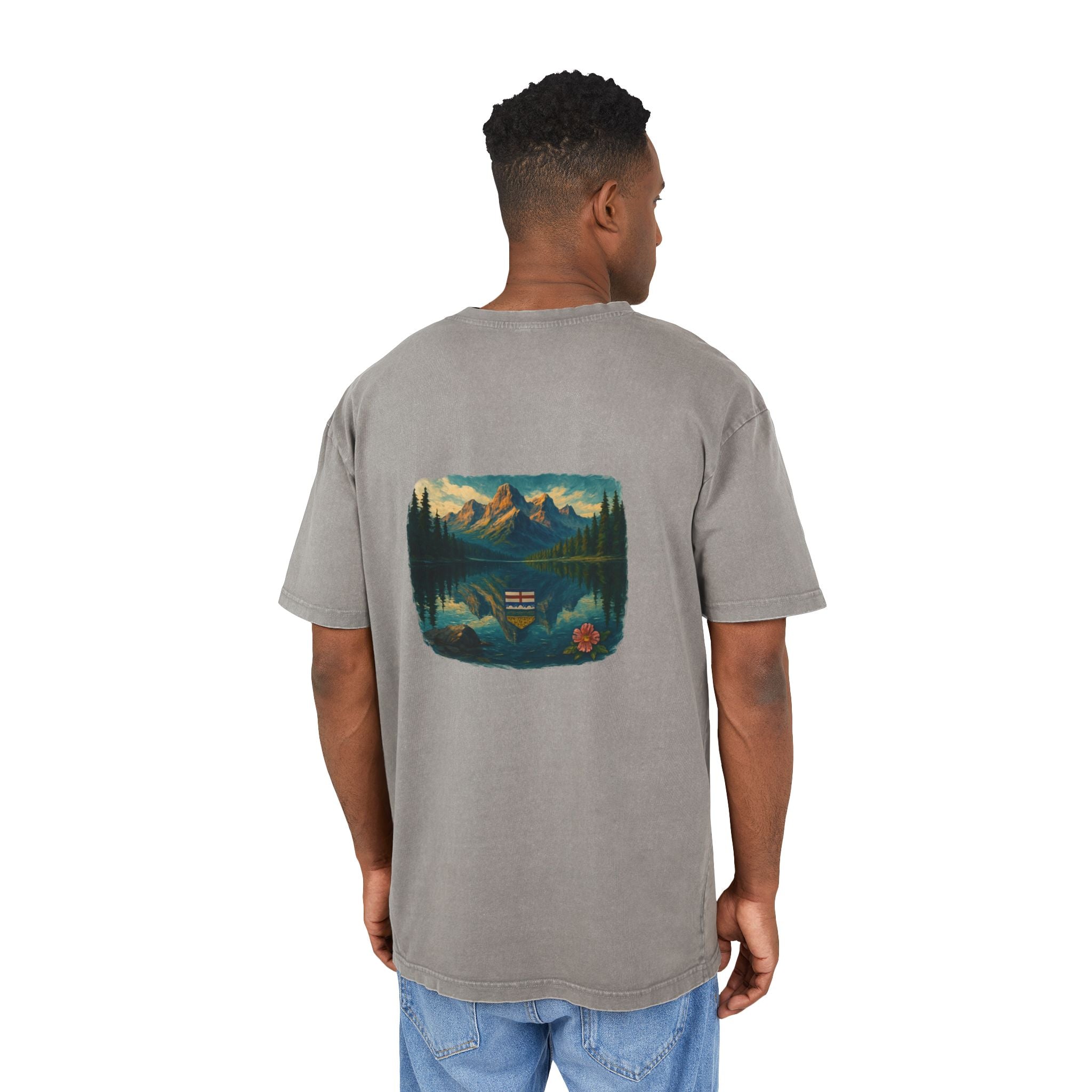 Men's Acid Washed Oversized Graphic Tee - ALBERTA PROSPERITY