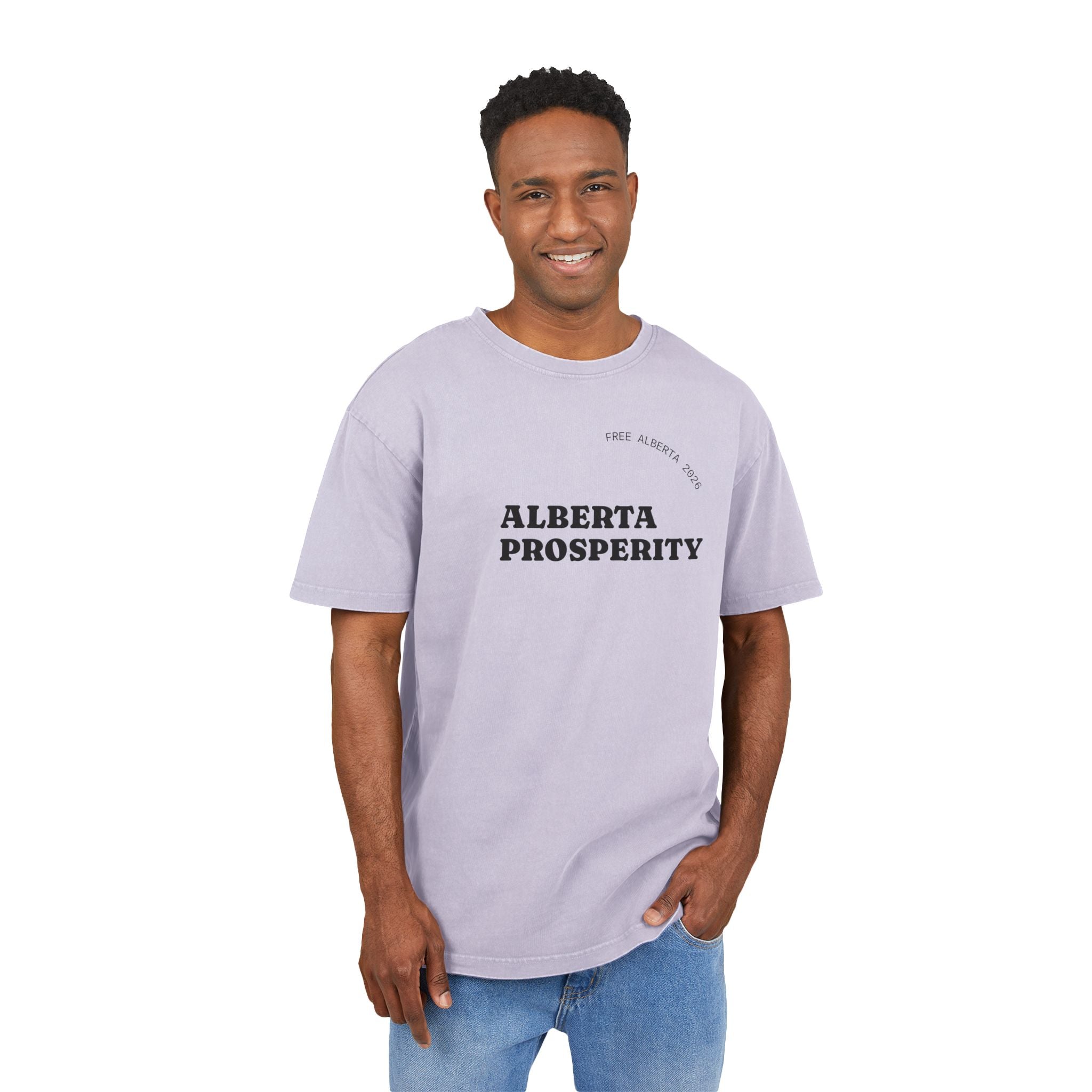 Men's Acid Washed Oversized Graphic Tee - ALBERTA PROSPERITY