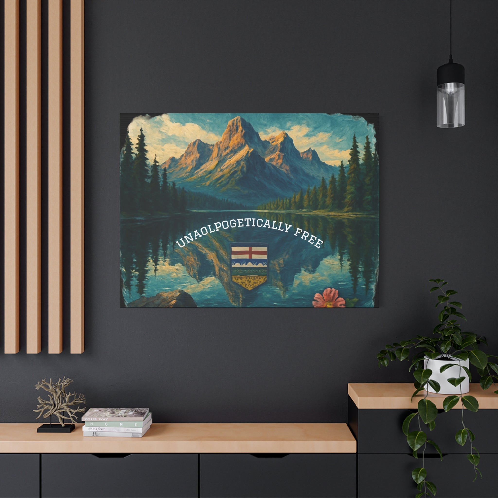 Serene Nature Canvas Art, Unapologetically Free, Mountain Landscape Wall Decor, Home Office Art