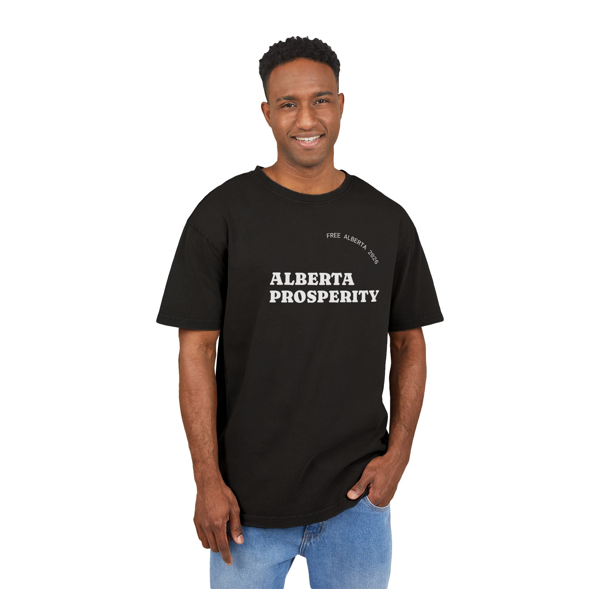 Men's Acid Washed Oversized Graphic Tee - ALBERTA PROSPERITY