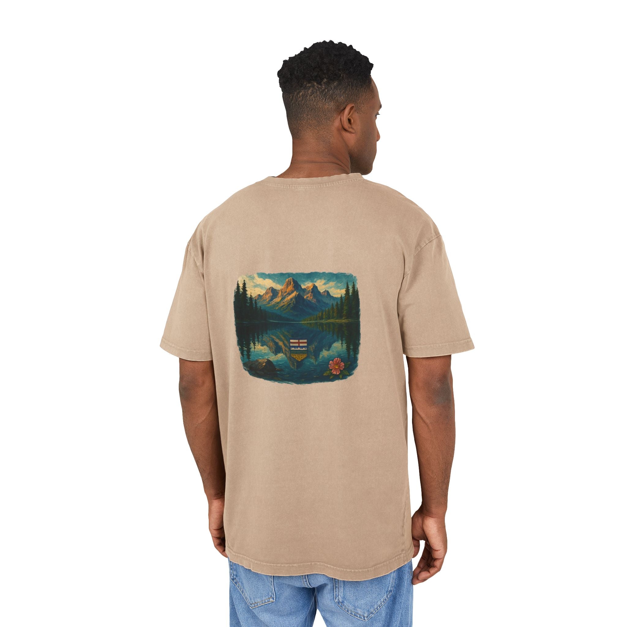 Men's Acid Washed Oversized Graphic Tee - ALBERTA PROSPERITY