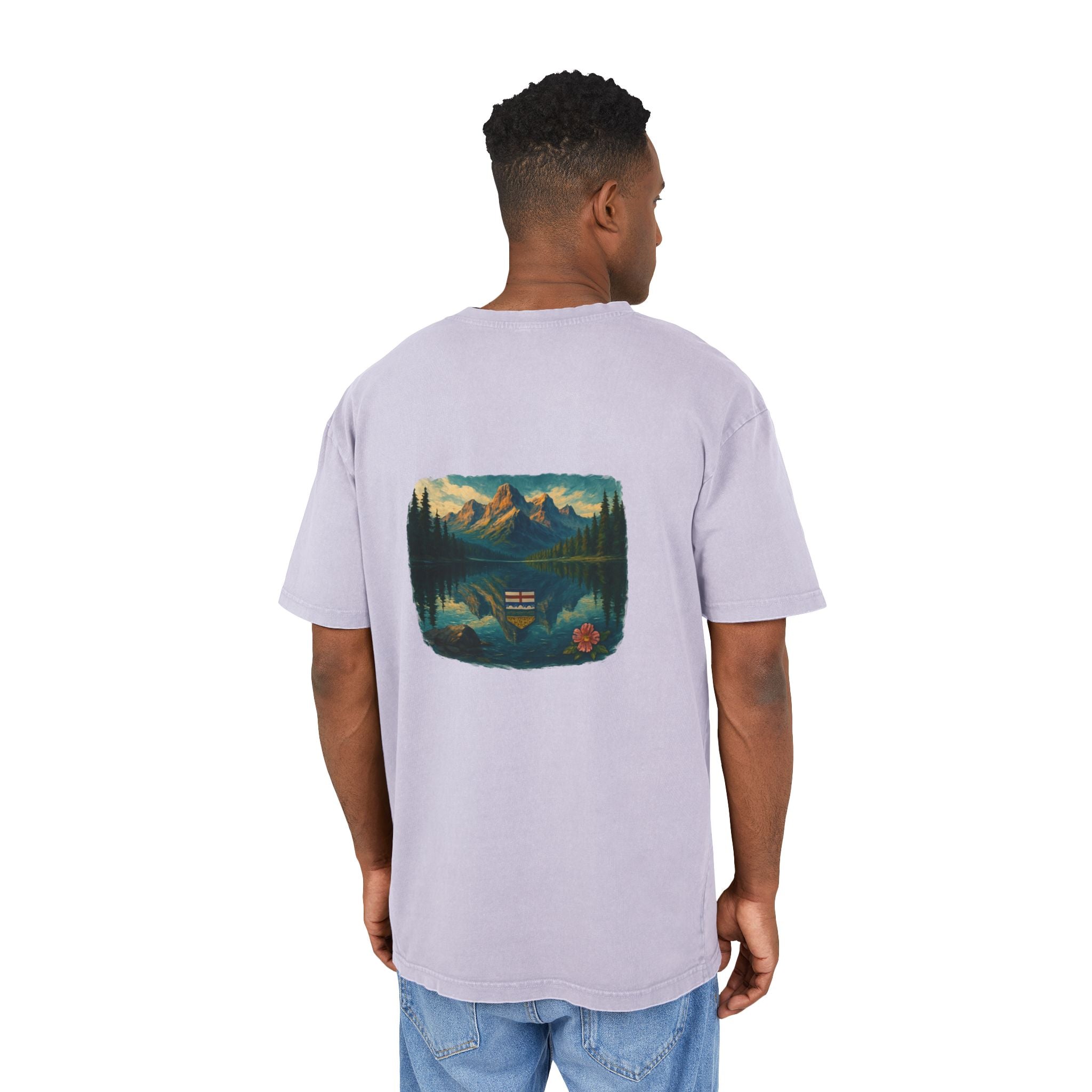 Men's Acid Washed Oversized Graphic Tee - ALBERTA PROSPERITY